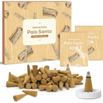   SCENTORINI Palo Santo Füstölő Kúp 120 db Tartóval, Meditáció és Relaxáció