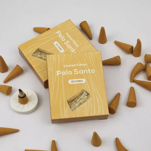 SCENTORINI Palo Santo Füstölő Kúp 120 db Tartóval, Meditáció és Relaxáció