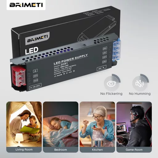 BRIMETI LED Transformator 230V-24V 100W Napajanje - Tanki Aluminijski Impulsni Pretvarač 4,16A za LED Trake, Vrtnu Rasvjetu