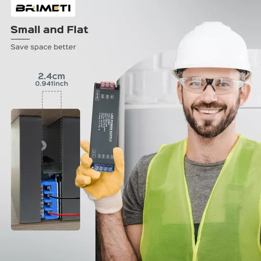 BRIMETI LED Transzformátor 230V-24V 100W Tápegység - Vékony Alumínium Kapcsolóüzemű Átalakító 4,16A LED Szalaghoz, Kerti Világításhoz