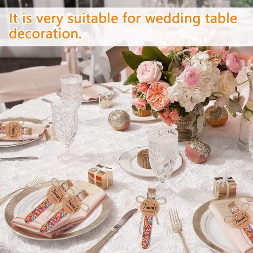 CYIOU 42 db Kémcsövek Dugóval 14ml + Kraft Címkék + Jutakötél Esküvő Virág Fürdősó Dekoráció