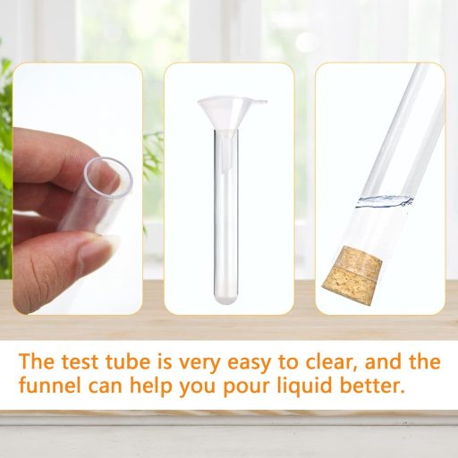 Set 42 eprubete cu dop 14ml + etichete Kraft + sfoară de iută pentru nuntă, flori, săruri de baie, decor