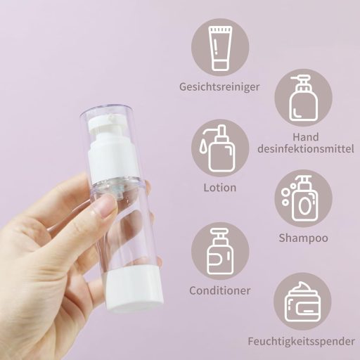 LONGWAY 6x30ml Bezvzduchový dávkovač s pumpičkou, cestovná kozmetická fľaštička na krém