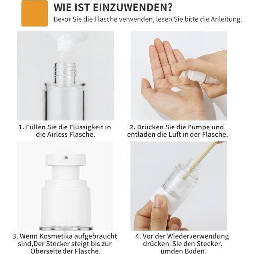 LONGWAY 6x30ml Bezvzduchový dávkovač s pumpičkou, cestovná kozmetická fľaštička na krém