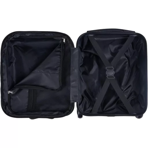 Cabin Max Anode Fekete Kemény Héjú Kabinbőrönd, Könnyű ABS Gurulós Utazótáska 4 Kerékkel, Wizz Air Kompatibilis 40x30x20cm