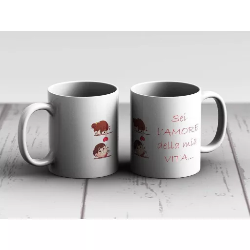 Kerámia Bögre - Örök Szeretet Mintás, Spanyol nyelvű