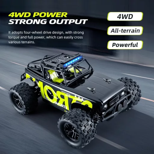 SupKonXi Távirányítós Autó 4WD Terepjáró 40 km/h, 1:18 Monster Truck, 2.4GHz Terep Crawler, 2 Akkumulátor 60 Perc Játékidő, Játékautó Gyerek