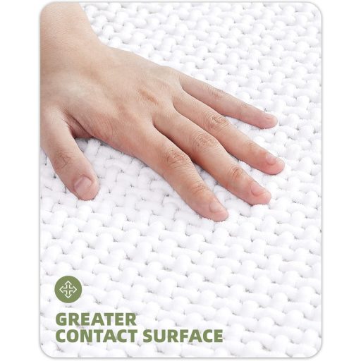 Covor de baie COLOR&GEOMETRY 50x120cm Alb Antiderapant Lavabil Chenille