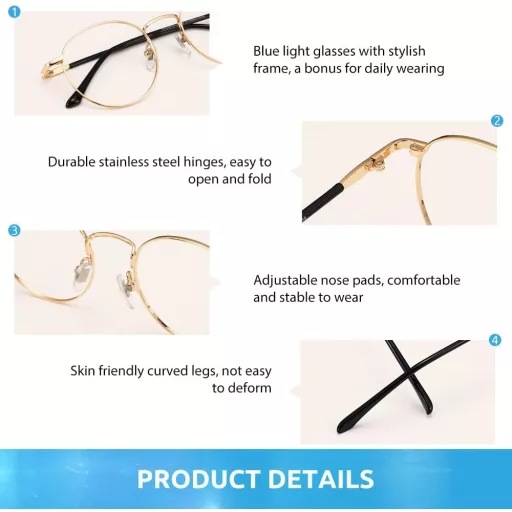 Firmoo okuliare na čítanie 1.5 dioptrie s filtrom modrého svetla - unisex kovový rám, ľahké, s nastaviteľnými nosovými podložkami, na digitálne obrazovky