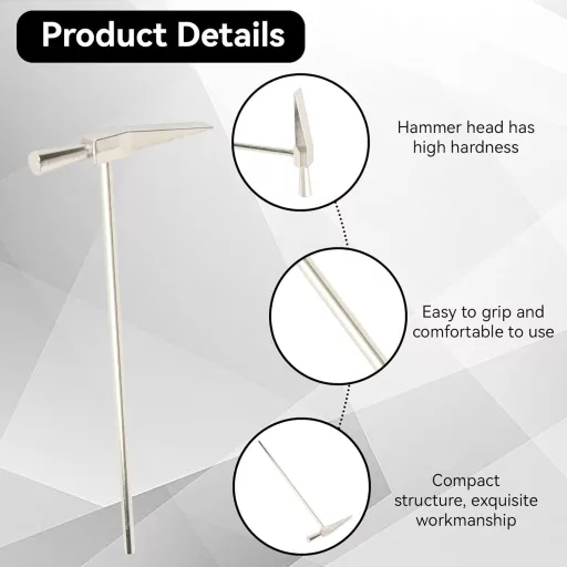 HERCHR Čekić za izradu čeličnog nakita 150x62,8mm - Ergonomski alat za oblikovanje metala za urare, zlatare, DIY majstore, srebrne boje, 3