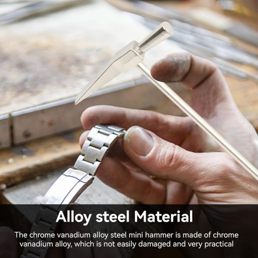 HERCHR Acél Ékszerkészítő Kalapács 150x62,8mm - Ergonomikus Fémformázó Szerszám Órásoknak, Ékszerészeknek, DIY Kézműveseknek, Ezüst Színű, 3