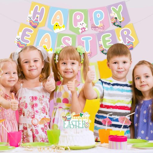 Veľkonočná girlanda so zajačikom a sada na ozdobenie torty - Slávnostná dekorácia