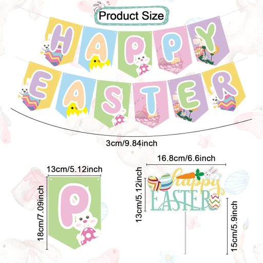 Veľkonočná girlanda so zajačikom a sada na ozdobenie torty - Slávnostná dekorácia