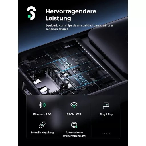 SOOMFON Android autós vezeték nélküli adapter 5.8 GHz, VW Audi Mercedes kompatibilis