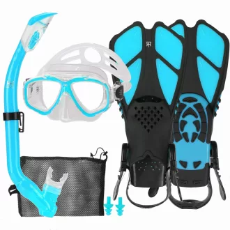   HH HHAO SPORT gyerek snorkel szett 180° panoráma búvármaszk és úszóuszony