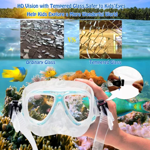 HH HHAO SPORT gyerek snorkel szett 180° panoráma búvármaszk és úszóuszony