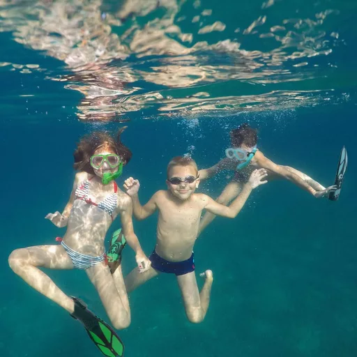 HH HHAO SPORT gyerek snorkel szett 180° panoráma búvármaszk és úszóuszony