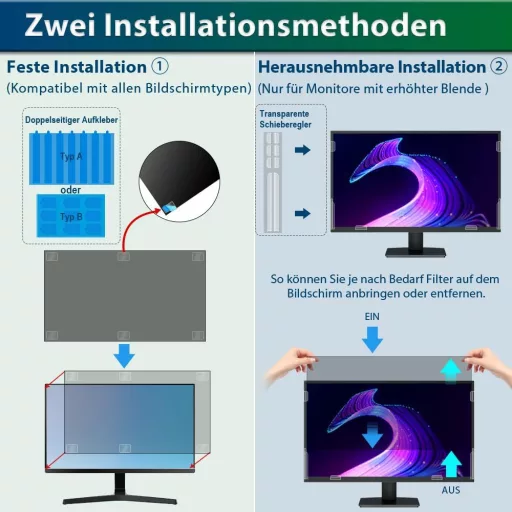STARY 27 hüvelykes monitorszűrő 2db kék fény szűrés privátszféra védelem