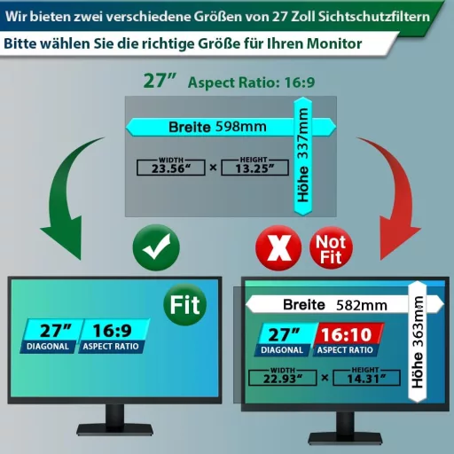 STARY 27 hüvelykes monitorszűrő 2db kék fény szűrés privátszféra védelem