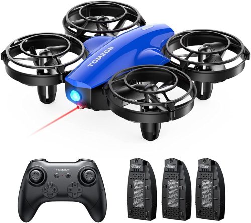 Tomzon Mini Drón Gyerekeknek - Kék, 24 Perces Repülési Idő, Harci Mód, 360° Védelem