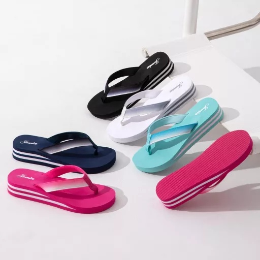 JOMIX Papuci de damă, sandale ușoare cu baretă între degete, papuci de baie colorați, pentru plajă și piscină.