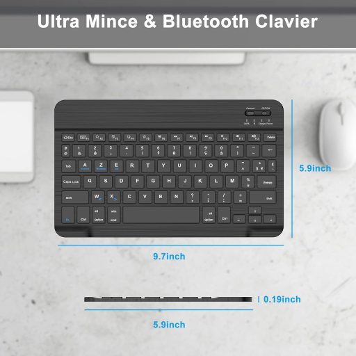 Tastatură Bluetooth JADEMALL pentru iPad Pro, Samsung, Lenovo Tabletă - Portabilă, Neagră