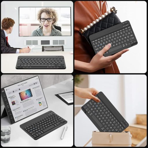 Tastatură Bluetooth JADEMALL pentru iPad Pro, Samsung, Lenovo Tabletă - Portabilă, Neagră