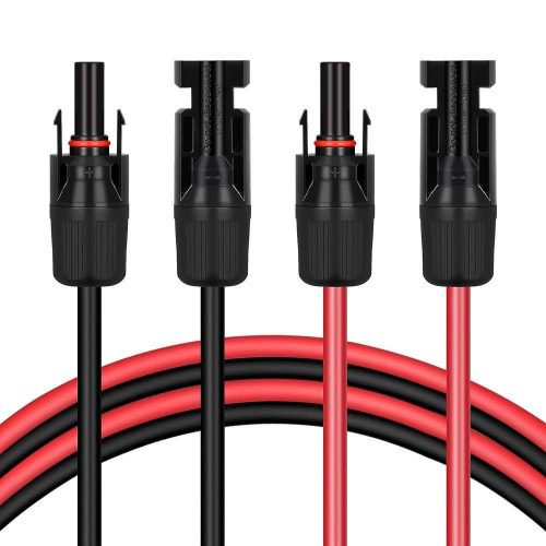 1 méteres, 6 mm² vízálló 10AWG hosszabbító kábel MC4 csatlakozóval napelemhez