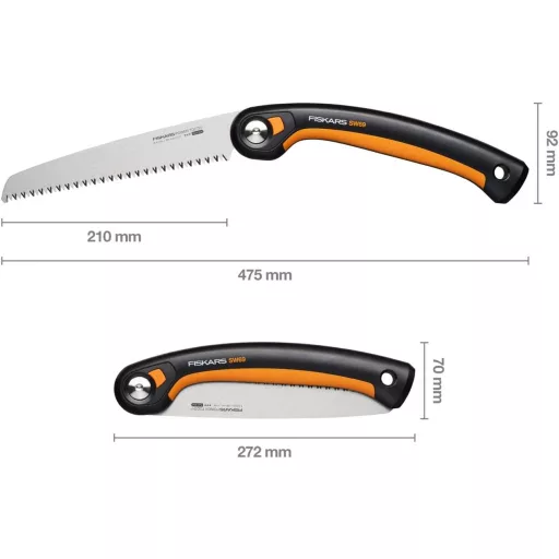 Fiskars Plus Összecsukható Fűrész 21cm Vastagabb Ágakhoz Fekete/Narancs - saw (20 cm blade)