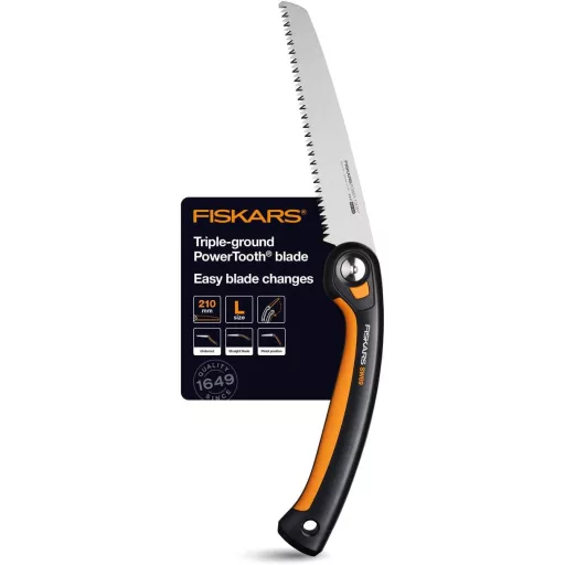 Fiskars Plus Összecsukható Fűrész 21cm Vastagabb Ágakhoz Fekete/Narancs - saw (20 cm blade)