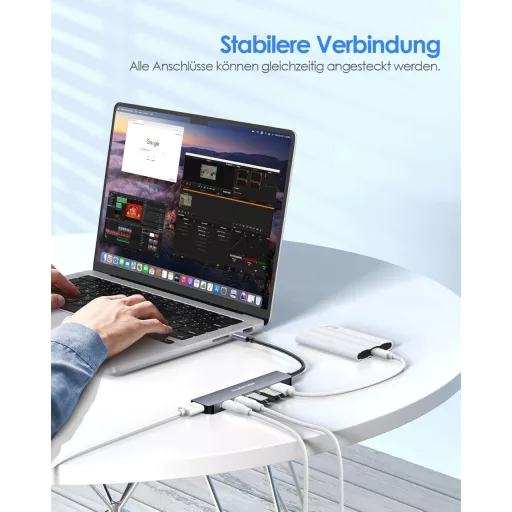 LENTION 6-v-1 USB-C Hub 4K HDMI Adaptér s 100W PD Nabíjaním, Kompatibilný s MacBook Pro/Air, iPhone 16/15, s Konektorom Thunderbolt 3/4