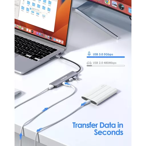 LENTION 6-v-1 USB-C Hub 4K HDMI Adaptér s 100W PD Nabíjaním, Kompatibilný s MacBook Pro/Air, iPhone 16/15, s Konektorom Thunderbolt 3/4