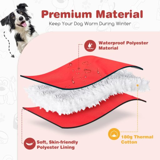 Nobleza Haină de câine Iarnă Impermeabilă Rezistentă la vânt Reflectorizantă XXL Roșie