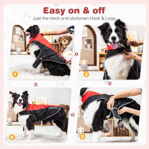 Nobleza Kutyakabát Téli Vízálló Szélálló Reflektoros XXL Piros