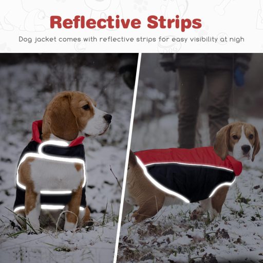 Nobleza Haină de câine Iarnă Impermeabilă Rezistentă la vânt Reflectorizantă XXL Roșie