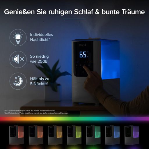 Levoit okos párásító nagy szobákhoz, felülről tölthető, meleg és hideg pára, 550 ml/h, 40 m², csendes