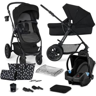   Kombinovaný kočík Kinderkraft XMOOV 3 v 1, čierny, multifunkčný detský dopravný prostriedok