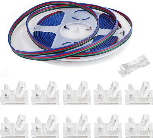 Súprava 4-pinových konektorov pre LED pásik BZONE, 10 ks, pre pásiky 5050 RGB