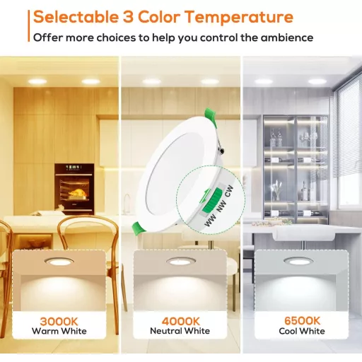 ALUSSO 7W LED Beépíthető Spotlámpa Dimmer Funkcióval, 3 Színhőmérséklet, IP44 Fürdőszoba Konyha