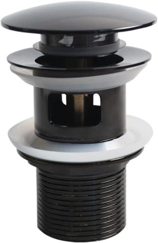 Univerzális lefolyó szerelvény, mosogító dugóval 66mm x 92.2mm G1 - 1/4", Fekete