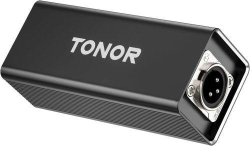 TONOR TA20 XLR Mikrofon Előerősítő - Dinamikus Mikrofonokhoz, 20dB Erősítés, SM7B Kompatibilis, Fém Ház, Podcast és Streaming Felvételekhez