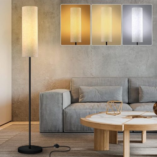 Retro LED állólámpa 3 színhőmérséklettel, E27, 175cm, nappali és hálószoba