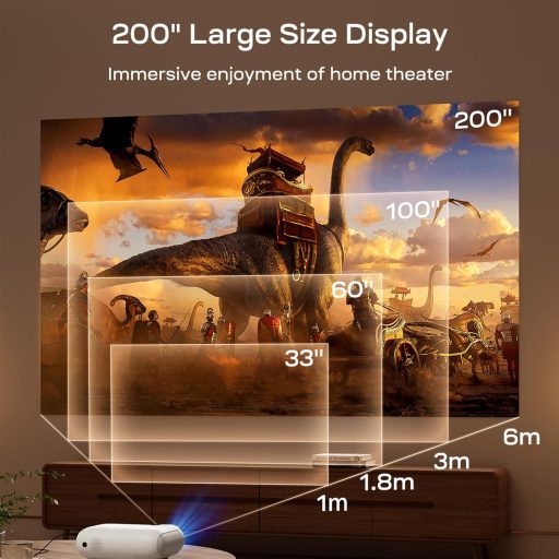 YOTON Y9 4K Projektor Netflix/Dolby Támogatással - 20000 Lumen Full HD 1080P Natív Felbontás, WiFi, Bluetooth 5.2, Otthoni Mozi, Telefon, TV