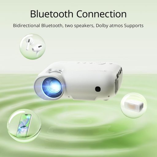 YOTON Y9 4K Projektor Netflix/Dolby Támogatással - 20000 Lumen Full HD 1080P Natív Felbontás, WiFi, Bluetooth 5.2, Otthoni Mozi, Telefon, TV