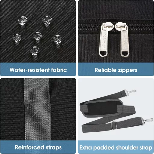 Geantă de voiaj pliabilă Narwey 45x36x20cm, bagaj de mână pentru avion, negru, 30L