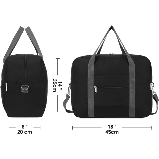 Geantă de voiaj pliabilă Narwey 45x36x20cm, bagaj de mână pentru avion, negru, 30L