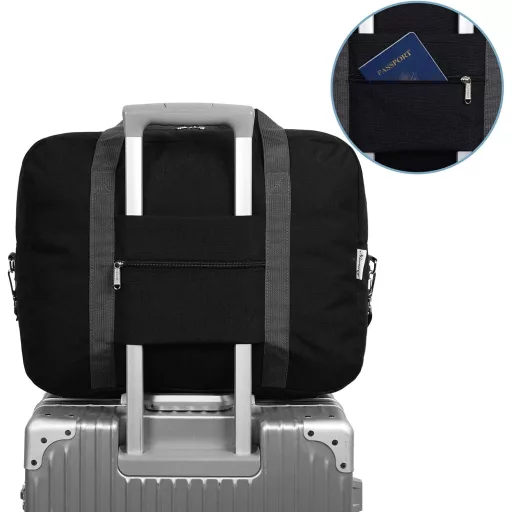 Geantă de voiaj pliabilă Narwey 45x36x20cm, bagaj de mână pentru avion, negru, 30L