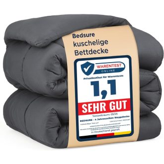   Celoročná prikrývka BEDSURE 155x220 cm, Oeko-TEX, 300 gsm, sivá, antialergická