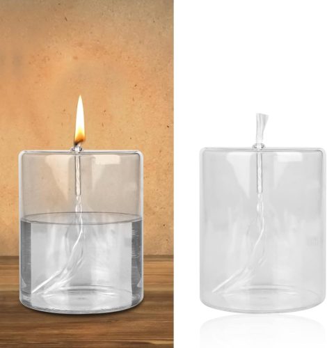 Lampă de petrol vintage din sticlă - iluminat de urgență și decorativ de interior pentru pene de curent