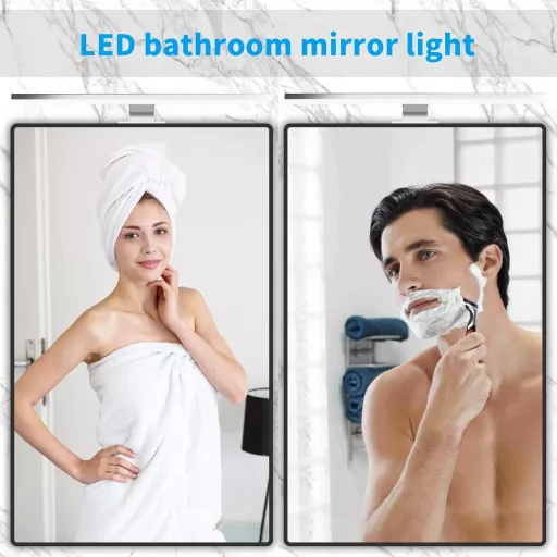 Aourow LED Fürdőszobai Tükörlámpa 40 cm - 10W 820lm Hideg Fehér Világítás IP44 Vízálló Alumínium Fali Lámpa Tükörszekrényhez